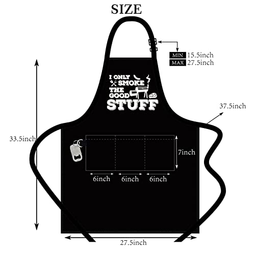 Aektby Funny Aprons For Men With 3 Large Pockets | Bbq, Grilling And Cooking | Chef Kitchen Apron | Gift For Men & Dad (I Only Smoke The Good Stuff) #TOP4
