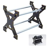 HOPLEX 1.0' Wheel Tires Rack Aluminum Multi-Tire Storage Rack Tires Stand for SCX24 AX24 TRX4M FCX24 1/18 1/24 RC Crawler Car(Black Gold)