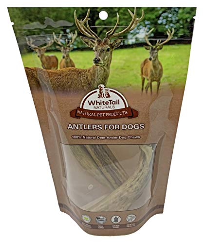 Whitetail Naturals | 3 Pack Medium | Deer Antler Dog Chews | All Natural Organic Antlers For Dogs | Long Lasting Antler Bones For Dogs | Durable Antler Dog Toy #TOP4