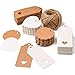 200 Piezas Etiquetas de Regalo de Papel Kraft con hilo de yute Natural de 30 metros para Bricolaje,Tarjetas de boda, Decoración de postres, Etiqueta de precio