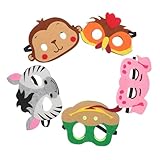 Kisangel 5 Stück Bunte Filz-tiermasken für Cartoon-dschungel-motive Niedliche Halloween...