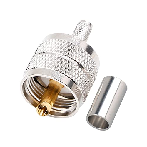 VOANZO Pack of 5 PL259 PL-259 UHF Male Crimp Coax Connectors RF Adapter for RG58 LMR195 Low Loss Coaxial Cable - Image 3