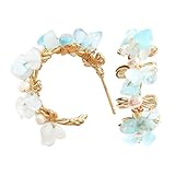 Pendientes de corazón de abulón verde chapados en oro de 14 quilates, plata 925 para mujer, One Size Fits Al, Hecho de aleación de cobre, Sin piedra preciosa