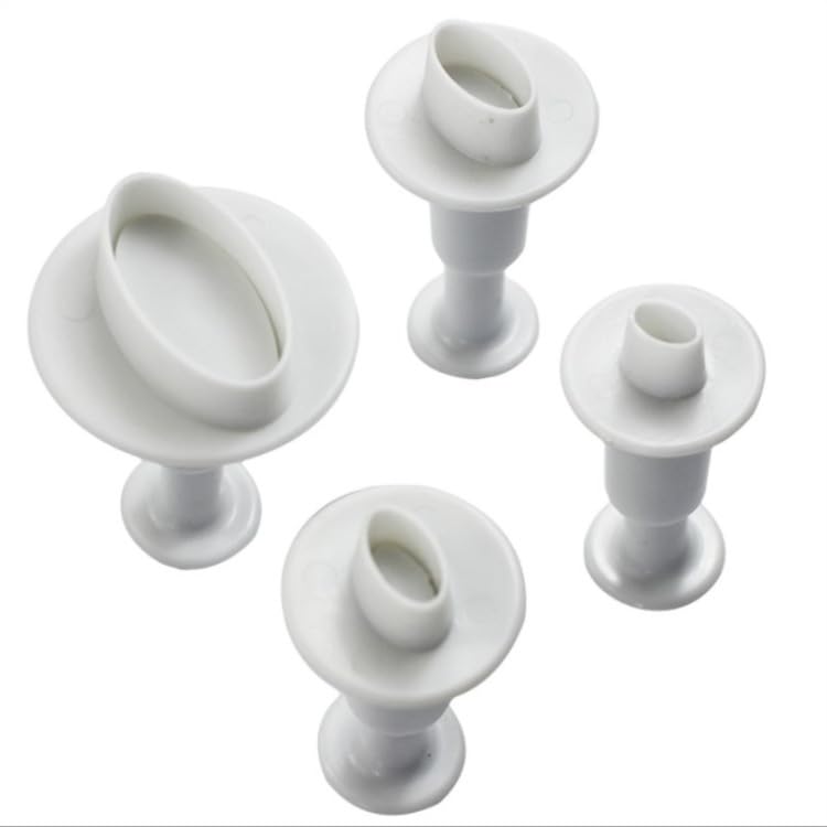 2 unids tamaño pequeño veteado flor lirio pastel fondant galleta decorar forma de pistón blanco cómodo y práctico Durabilidad