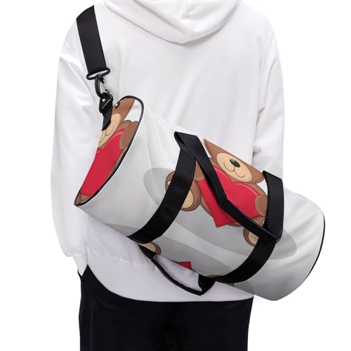 Sac de sport compact ours en peluche 45cm sac week-end robuste