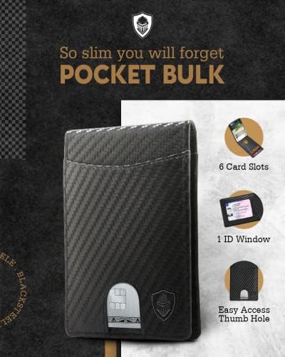 Genuine Leather Wallets for Men - RFID Bifold Money Clip Bifold Front Pocket Thin Minimalist Mens Wallet Credit Card Holder