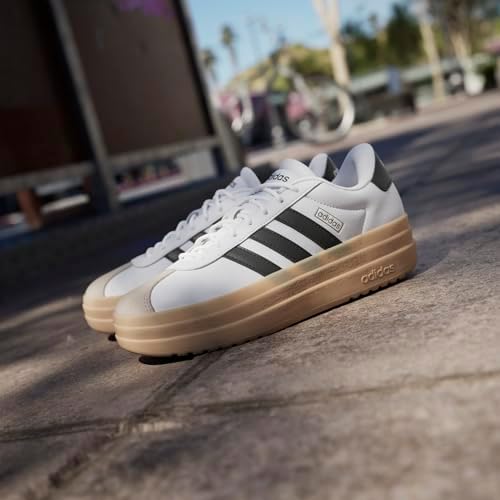 adidas Women's VL Court Bold, White/Black/Wonder Beige, 7.5 - 5