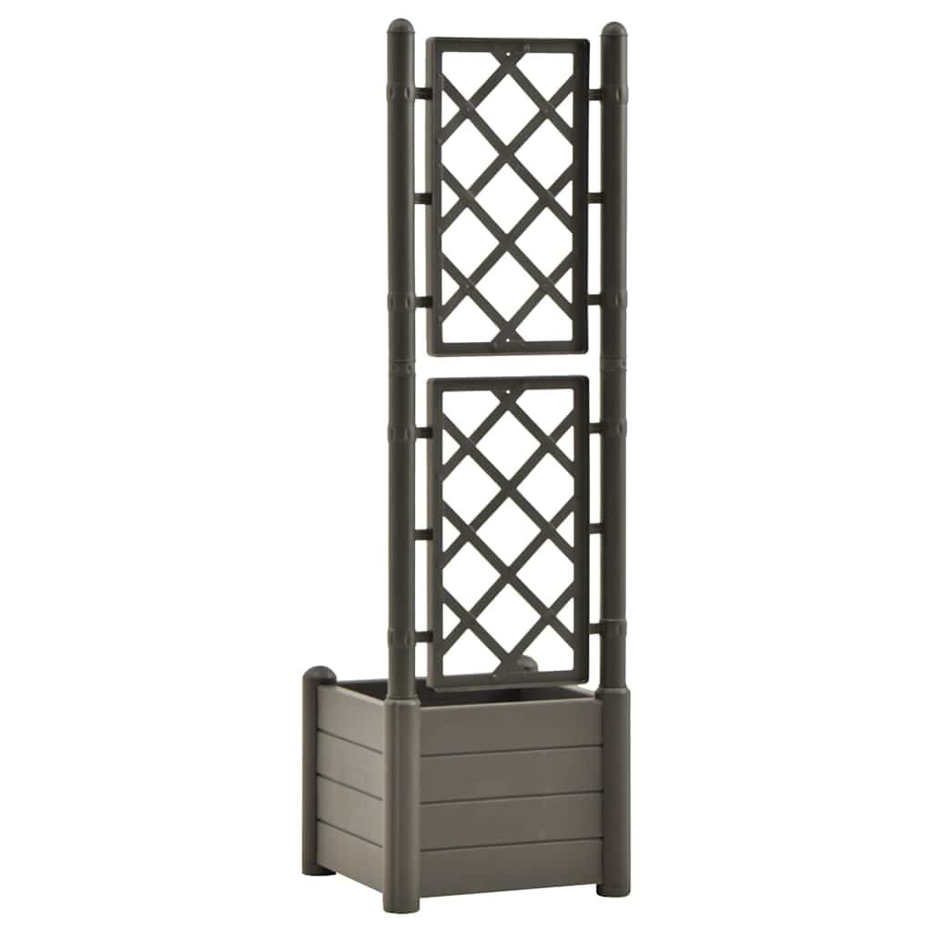 vidaXL Fioriera da Giardino con Graticcio 43x43x142 cm PP Antracite