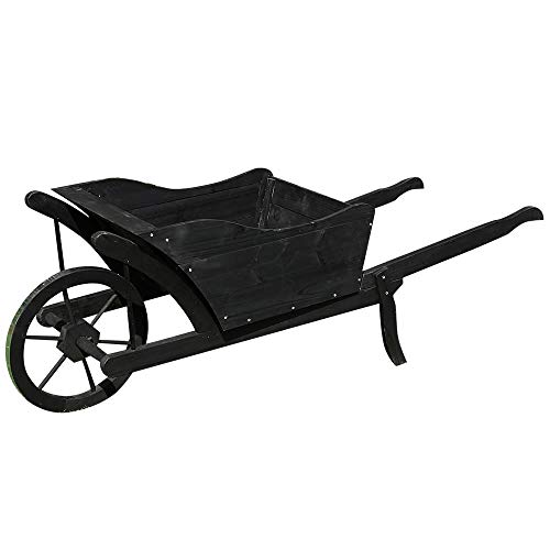 Melko Pflanzschubkarre Blumenkarre aus Holz 129 × 45 × 43 cm...