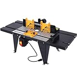 Electric Benchtop Router Table, Heavy-Duty Woodworking Tool with Steel Stands & Aluminum Milled Table, Workbench for Precision Woodworking Tasks