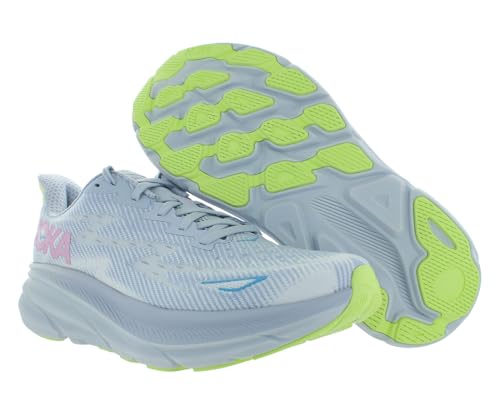 HOKA HOKA Clifton 9 Wide Womens Shoes Size 9, Color: Gull/Sea Ice