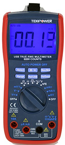 Tekpower Smart Meter TP5000 6000 Counts True RMS Multimeter with RS232 connection, Bar Graph and Clip - Thumbnail 7