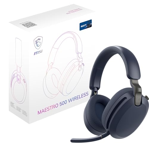 msi Maestro 500 W Navy Gaming Headset – 40mm Neodymium Drivers, Omni-Directional Mic, Noise Cancelling, Lightweight Comfort, Foldable, Cross Platform Connectivity by msi - Used condition - US$49.77