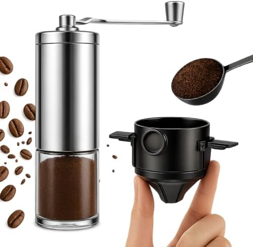 Kit moedor de café manual e coador de cafe individual filtro de c...