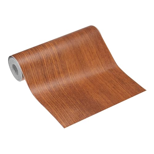 Image of MECCANIXITY Wood Grain Repair Tape, 6 Inch x 16 Feet Self Adhesive Wood Grain Tape Multi-Purpose Wallpaper Border Trim for Furniture Floors Windows Doors Tables Home, Red Oak