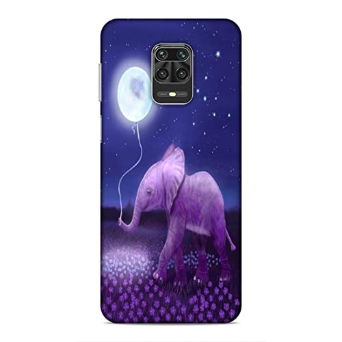 Image of Printed Mobile Back Hard Case Cover for Xiaomi Redmi Note 9 Pro /Note 9 Pro Max | Animal Love, Cute Baby Elephant, Moon Balloon, Night Love -2200