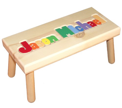 Damhorst Toys 201 Personalized Wooden Child'S Name Puzzle Stool Primary Colors- Large thumb #1
