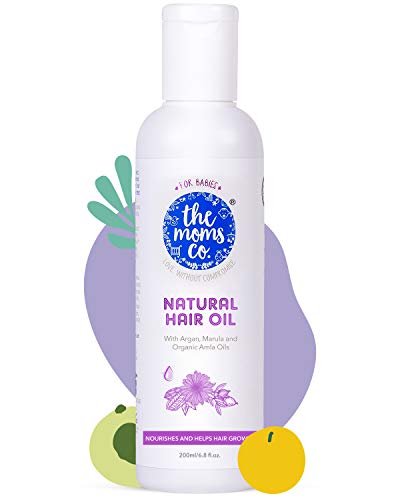 Image of The Moms Co. Natural 10-in-1 Baby Hair Oil with Argan Oil, Marula, Avocado, Bhringraj Oil and USDA-Certified Organic Amla Oil -200 ml