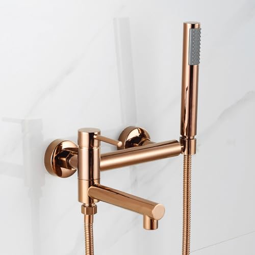 Système de douche or rose en laiton chic pour une salle de bain moderne et élégante
