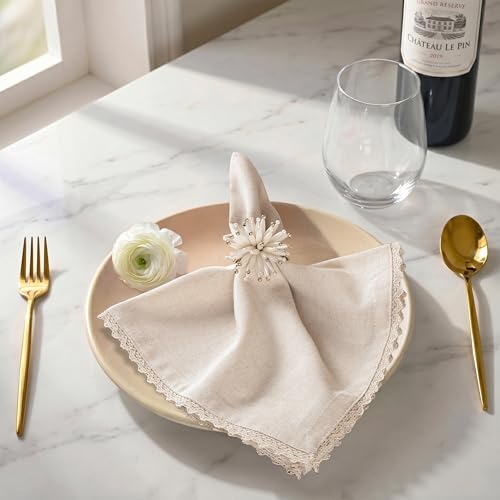 Image of FINGERCRAFT Bulk Cloth Napkins Set of 100 | 20x20 Inch Cotton Linen