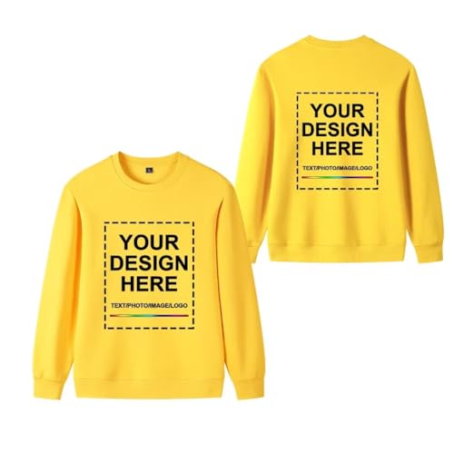 Custom Sweatshirt for Men Women Cotton Personalized Crewneck Sweatshirts Unisex Front/Back Print