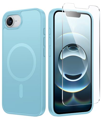 FNTCASE for iPhone 16e Phone Case: for iPhone 16E Case 2025 Magnetic Matte Textured Silicone Shockproof Military Grade Drop Protection Cell Phone Cover | Slim Rugged Durable Protective Bumper