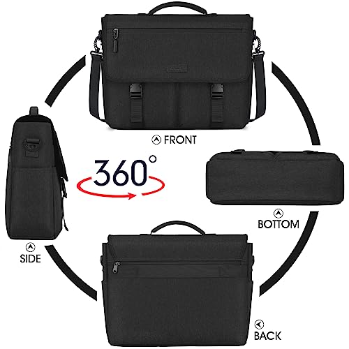 Lubardy Laptop Messenger Bag for Men 15.6 Inch Laptop Bag Waterproof Laptop Briefcase Large Lightweight Computer Bag Satchel Shoulder Bags for Work Business Travel College, Black