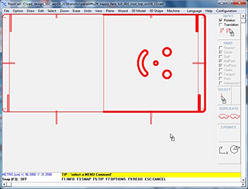 CAD CAM Mill Software CNC 3040 6040 6090 Mach 3 Linux GRBL plus tutorial videos RoutCad Standard. Three easy steps integrated CAD+CAM program: 1-design, 2-define machine sequence, 3-export g-code.