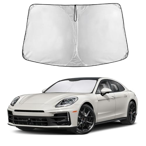 Image of EcoNour Windshield Sunshade Compatible for Porsche Panamera 2017-2022 2023 2024, Sun Visor for Front Windshield & Window Sun Shade Cover, UV Heat Blocker & Protector, Car Accessories