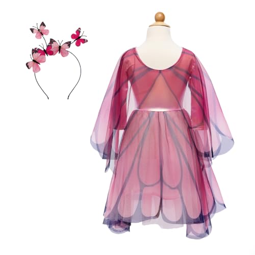 Disfraz completo vestido mariposa con alas rosa miniatura 5