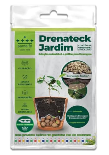 Manta para Drenagem Drenateck Jardim 1x1m Vasos Solo Agua