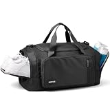 HOTOR Gym Bag 35L Duffle Bag with Shoe Compartment, Black