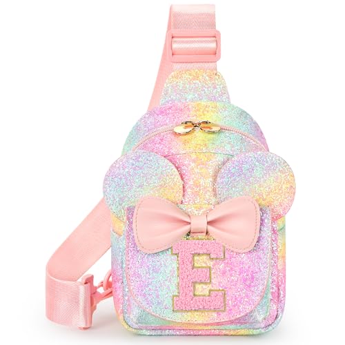 Image of Mibasies Sling Bag for Girls Gift, Toddler Girl Toys, Glitter Rainbow E | Cute Design, Adjustable Strap, Premium Durable Materials, Ideal Gift for Girls 4-6 for Birthdays, Christmas & Holidays
