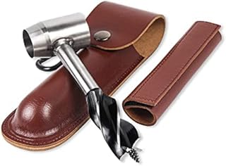 Sudtreen Bushcraft Survival Settlers Hand Auger Wrench Tools, Scotch Eye Wood Hand Drill Woodworking Manual Auger Hole Maker for Bushcraft Backpack Camping Outdoor Wood Peg (B)