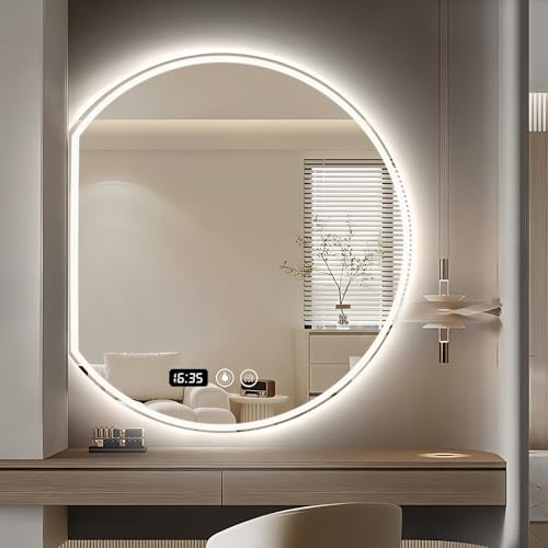 Miroir rétroéclairé LED salle de bain antibuée au design frontal épuré
