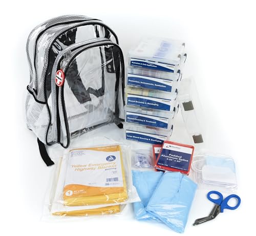 MobileAid® Clear-View™ 50-Person Modular Trauma First Aid Backpack Kit [Supplies Included – 272 Pieces] -  LifeSecure Emergency Solutions, 34350