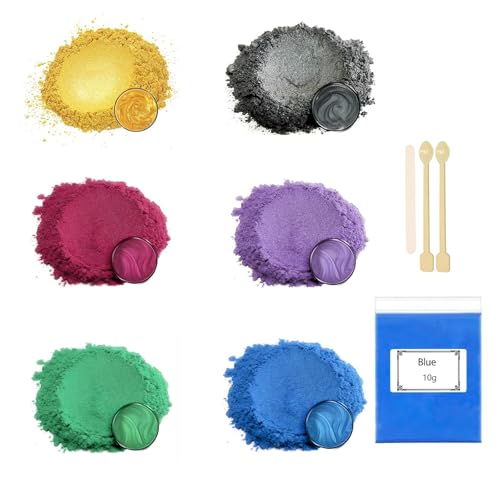 Cosyhav Mica Powder, 6 Colours x 10g Mica Powder for Epoxy R