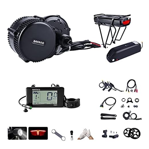 BAFANG BBS02B 48V 750W 100MM Ebike Motor with LCD Display Electric Bike Conversion Kit with Battery (C961 Display, Motor kit+44T Chainring+Shark Battery 48V 13Ah)
