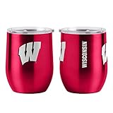 Boelter Brands NCAA Wisconsin Badgers Drink Tumbler Steel 16 Curved, Team Colors, One Size