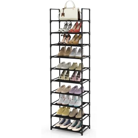 barsone 10-Tier Tall Shoe Rack Organizer Cover