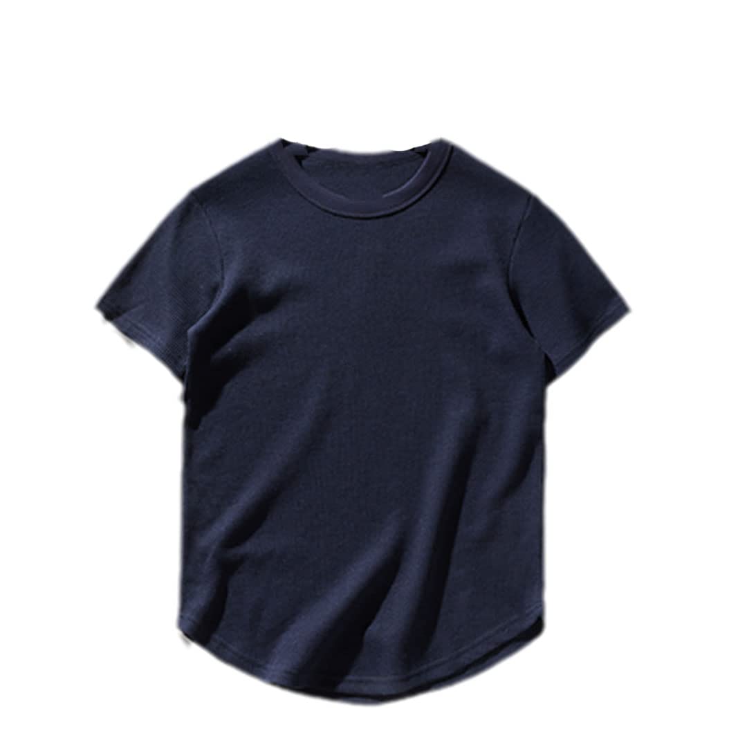 Vogrtcc Camiseta de cuello Henry para hombre, manga corta, estilo casual, holgada, 32002, L