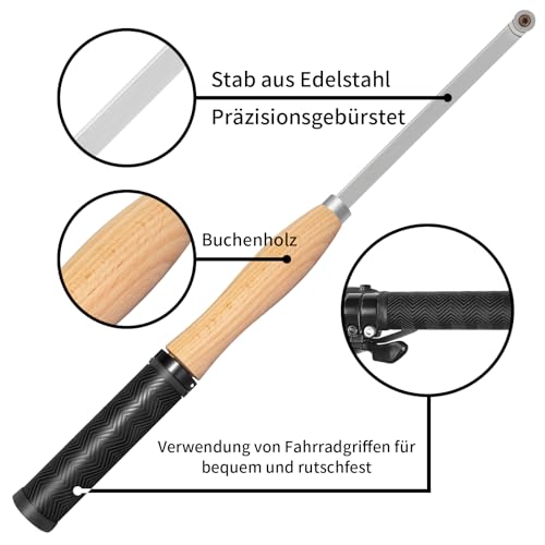 DEEFIINE 46.5cm Drechseleisen Set mit Hartmetall-Schneidplatten, 6Stück Drechselmesser in Holzkoffer, Drechselwerkzeug-Satz für Holz