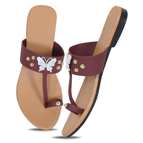 Image of Women's Slippers | Comfortable Flat Chappals for Women with Bow Detail | Stylish Casual Chappals, Trendy Summer Sandals, Comfortable Footwear for Daily Use
