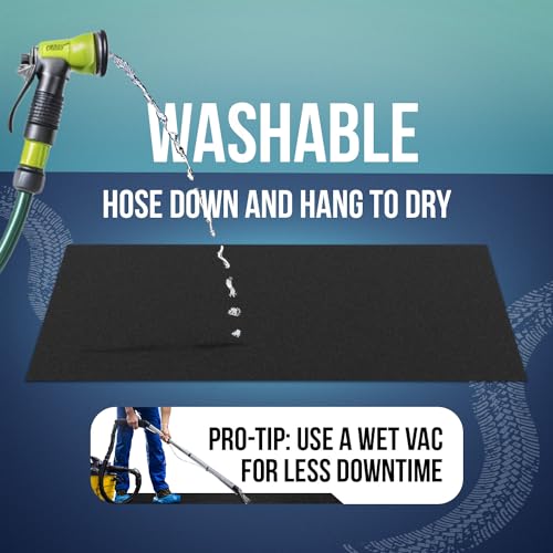 Image of ITSOFT Garage Floor Mat Absorbent Oil Pad Contains Liquid Protects Garage Floor Surface, Reusable, Washable, 38 x 29 Inches