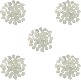 Juego de 50 piedras luminosas para decoración decorativa que brillan en la oscuridad, color blanco