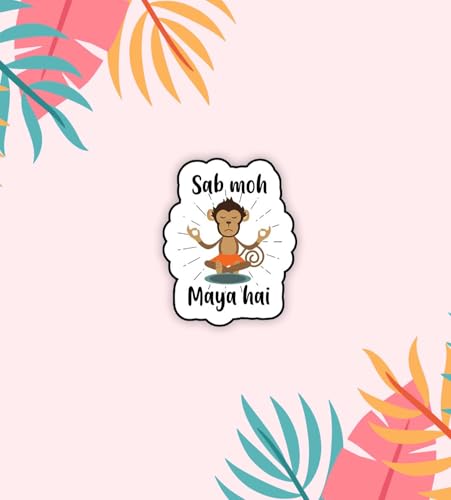 Image of Gift Me Bazar Sab MOH Maya Hai Quote Fridge Magnet for Refrigerator Door Decor Magnet | Gift | Decorative Items for Kitchen Fridge Funny Magnet Sticker