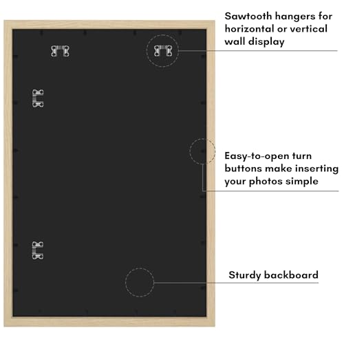 Image of Americanflat 24x36 Poster Frame with Polished Plexiglass - Epic Collection - Gallery Wall Frames with Engineered Wood - Wide Photo Frame for Wall Display - Natural Oak