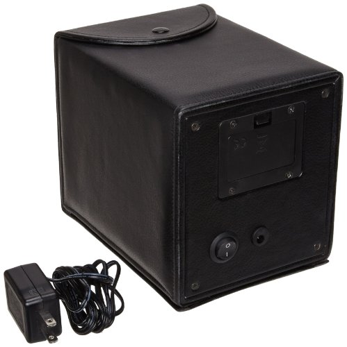 Diplomat 31-409 Black Leatherette Single Watch Winder with Built In IC Program and Camel Suede Interior - Thumbnail 2