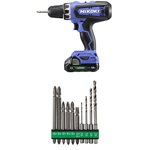 HiKOKI(�n�C�R�[�L) 18V �R�[�h���X �h���C�o�h���� 2.0Ah �~�d�r×1�� �[�d�� �P�[�X�t FDS18DF(BG) + �r�b�g�Z�b�g�o���h��