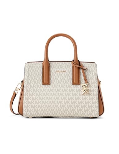 Michael Kors Laila Small Satchel, Gold-Tone Hardware/Vanilla/Acorn